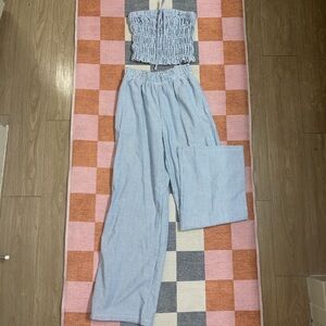 Striped Blue Women's two piece set